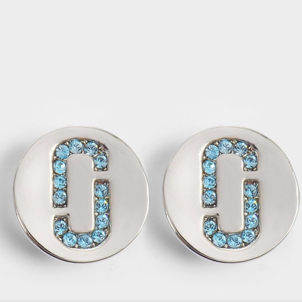 ⚪️ Marc Jacobs Double J Logo Pave Studs NWOT